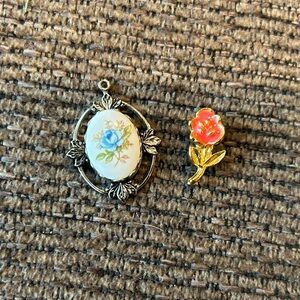 Floral Pendant and Pin Bundle